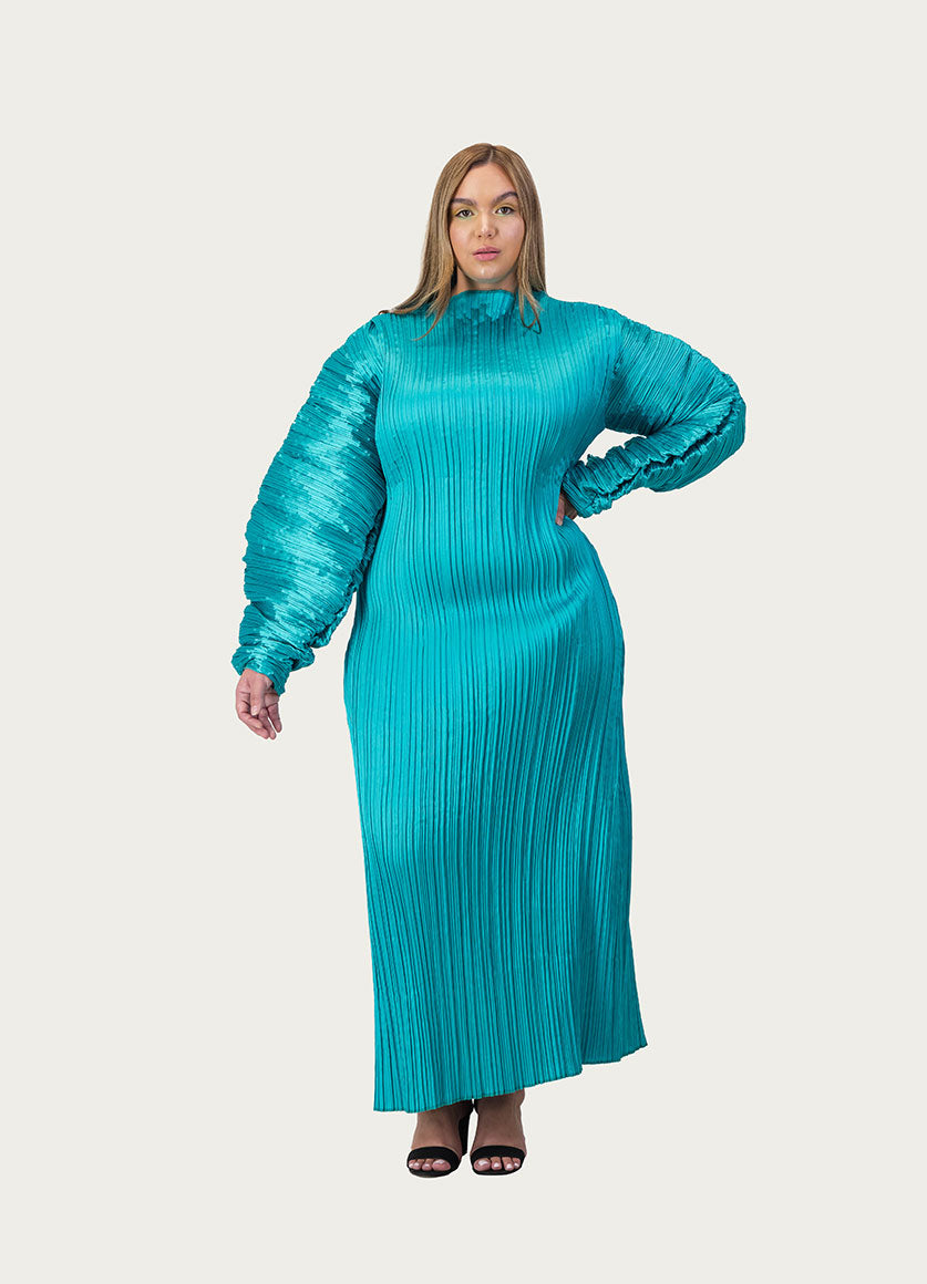 Maxi Oversized Sleeve Dress Aqua