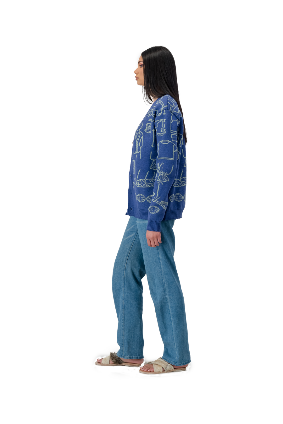 Mohair & Wool Light Blue Cardigan