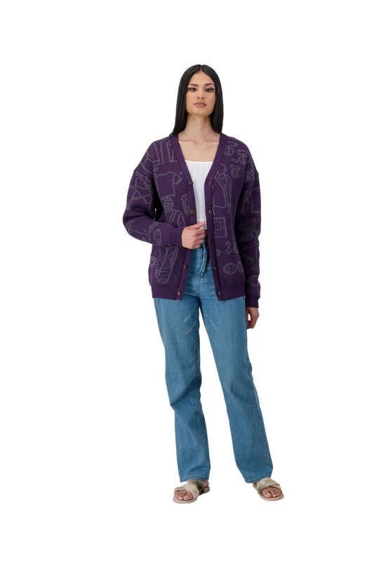 Mohair & Wool Purple Cardigan