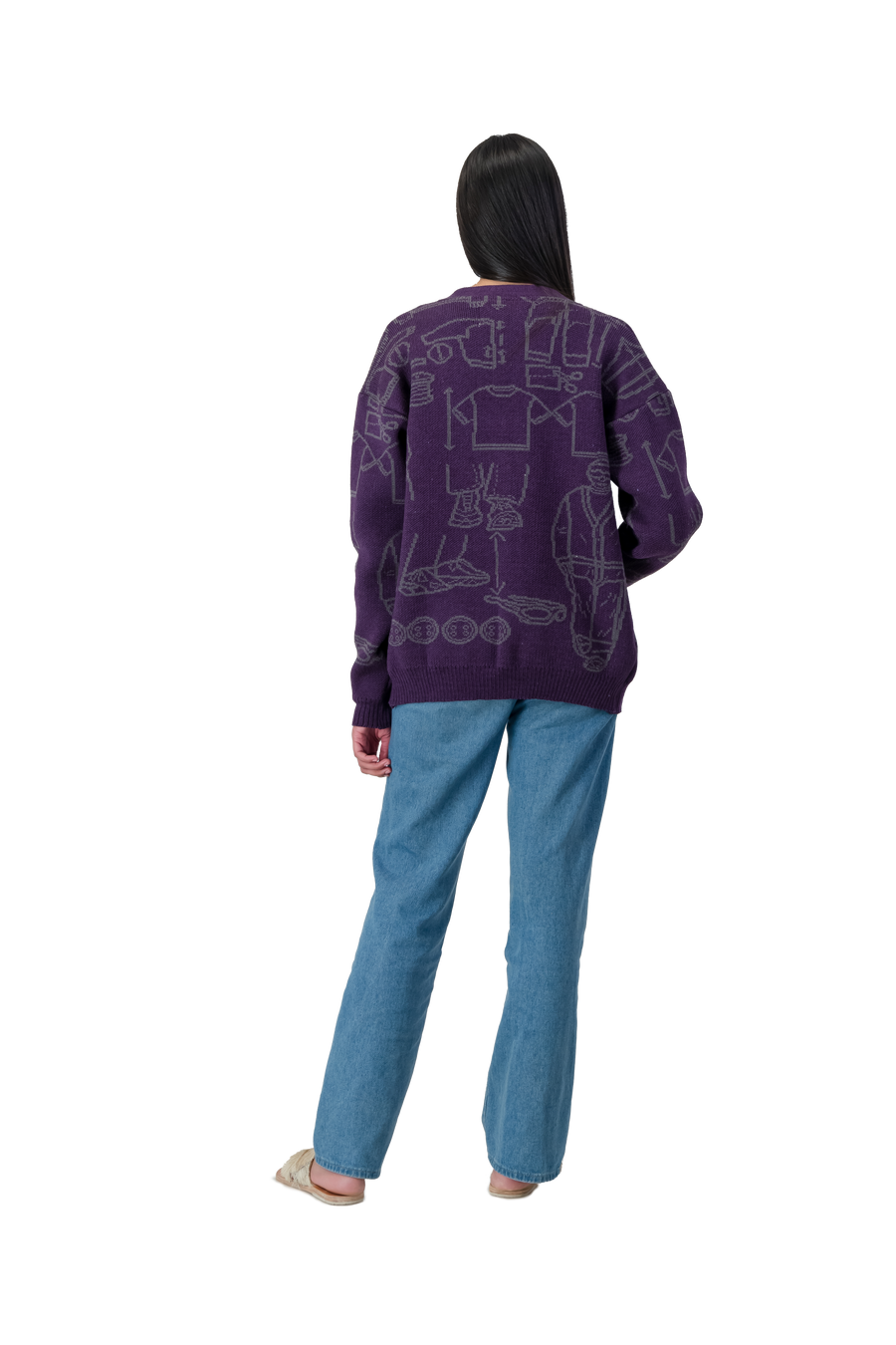 Mohair & Wool Purple Cardigan