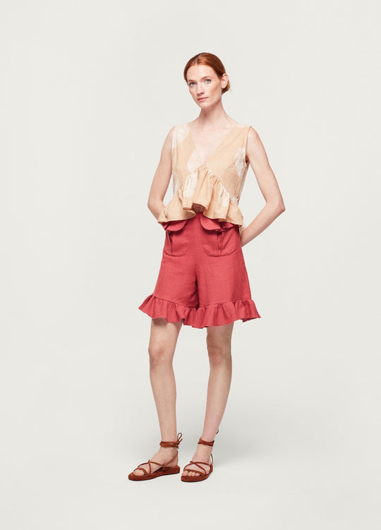 Paperbag Shorts Carmine