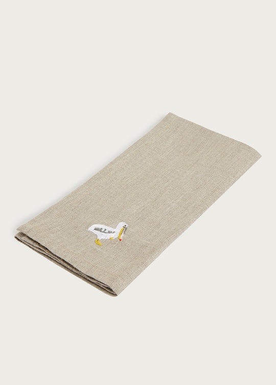 Marine Pelican Linen Serviettes Natural