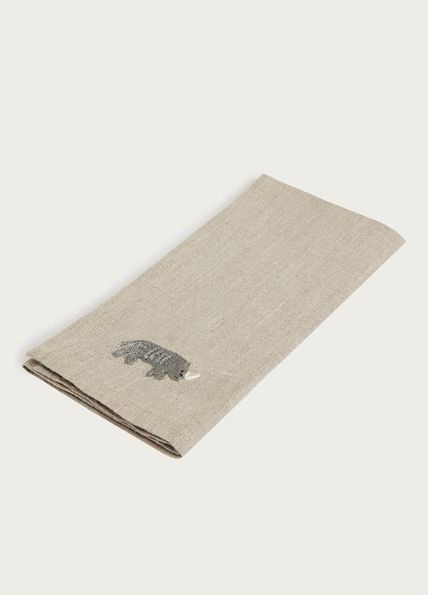 Big Five Rhino Linen Serviettes Natural