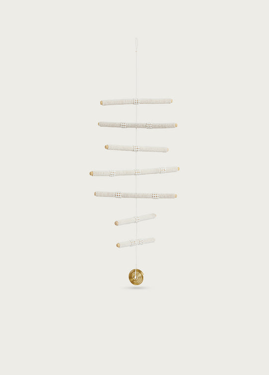 7 Stick Hanging Mobile White