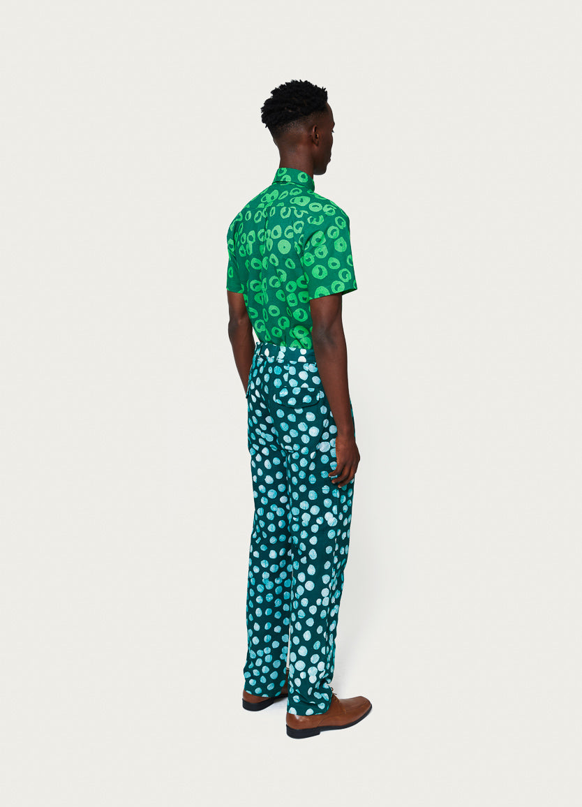 TROUSER BALDWIN POLKA DOT GREEN