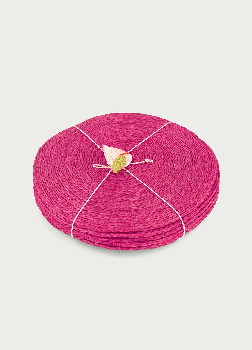 PLAITED PLACEMATS SET OF SIX BGSBTP6XW  FUCHSIA