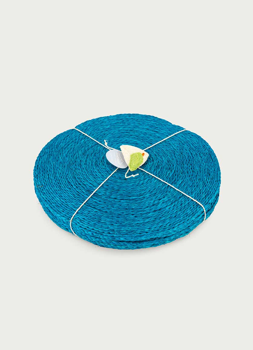 PLAITED PLACEMATS SET OF SIX BGSBTP6XW  TURQUOISE