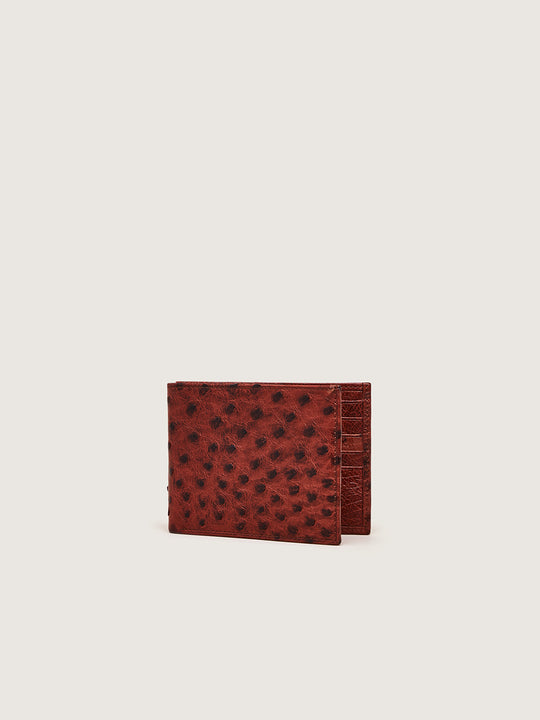 Bi Fold Wallet Almond Ostrich