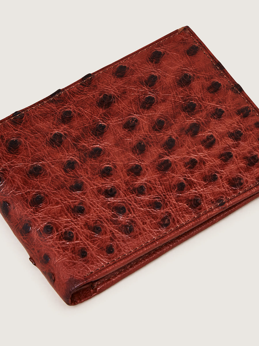 Bi Fold Wallet Almond Ostrich