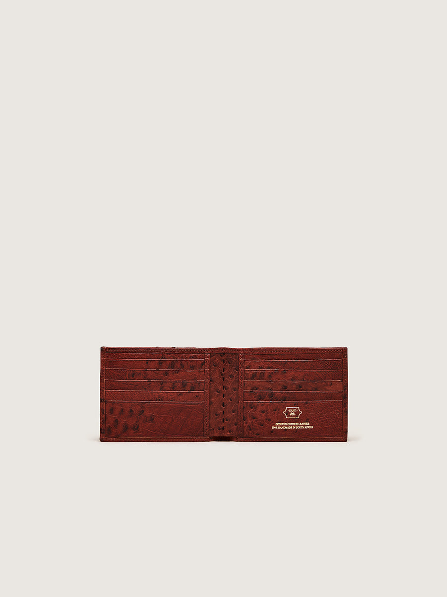 Bi Fold Wallet Almond Ostrich
