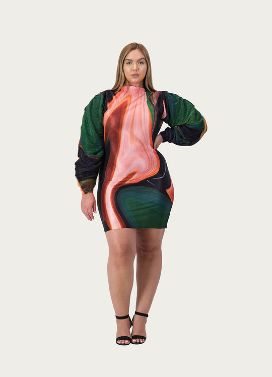 Zena Dress Green Print