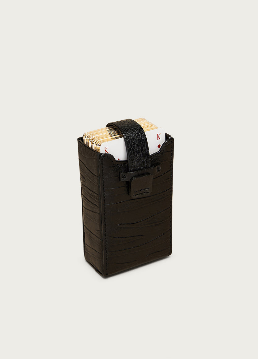 Playing Card Holder Black Zebra