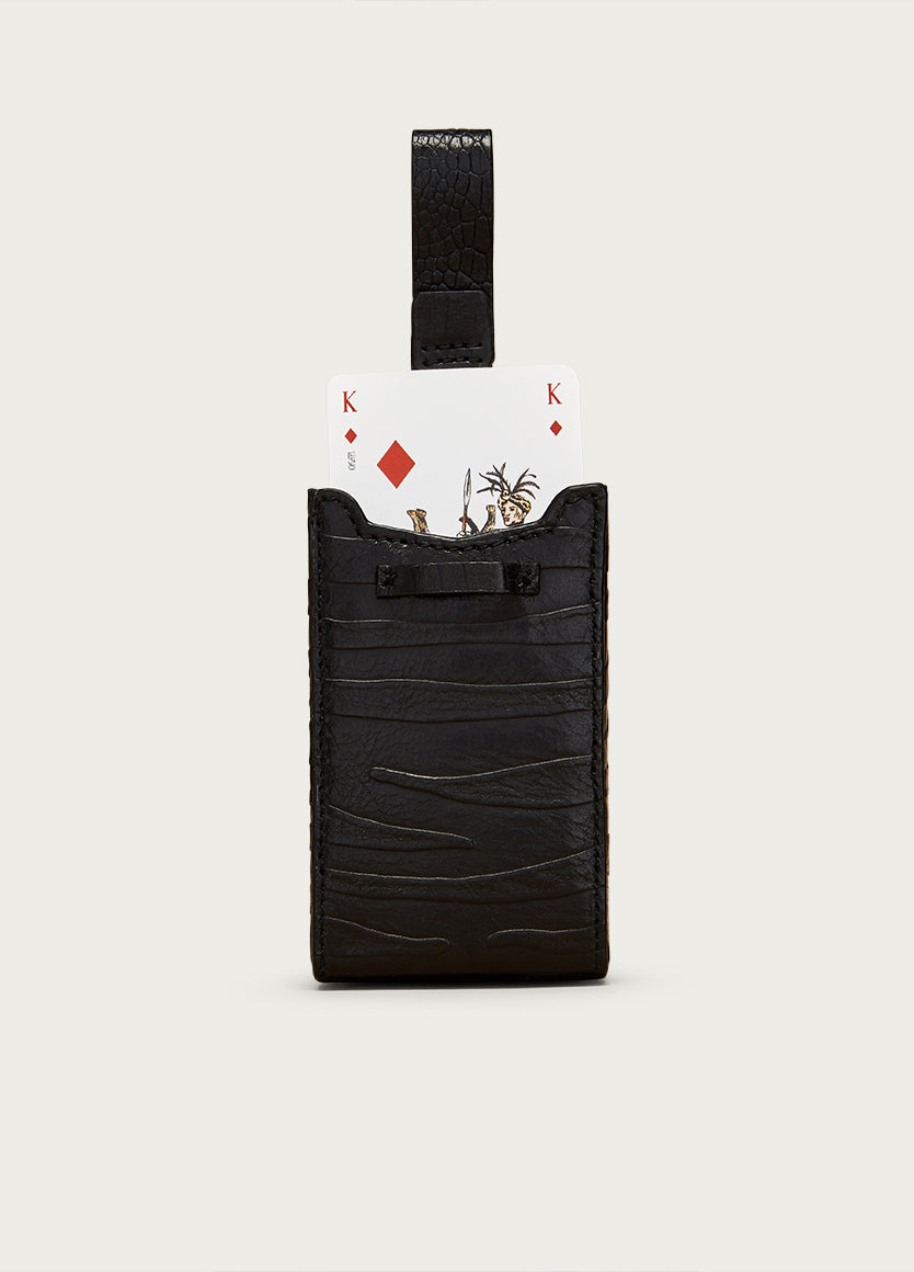 Playing Card Holder Black Zebra