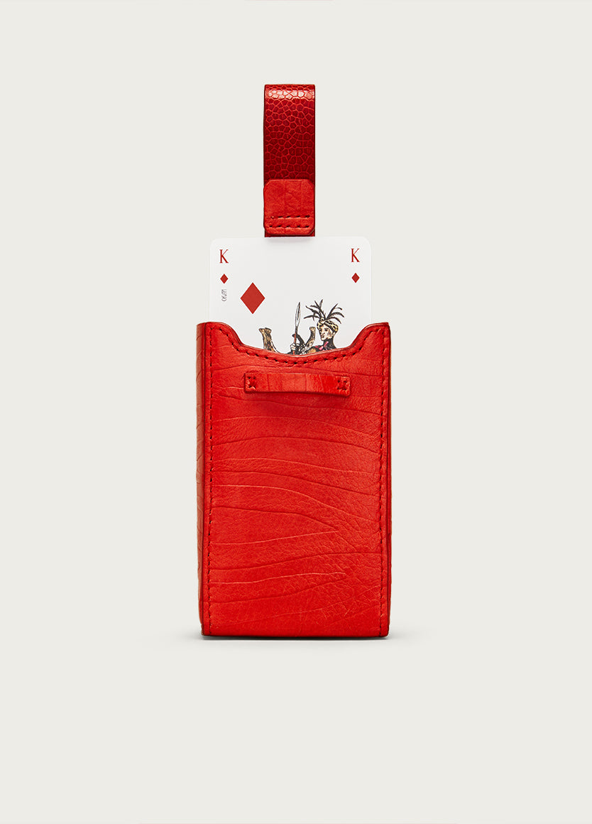 Playing Card Holder Scarlet Red Zebra
