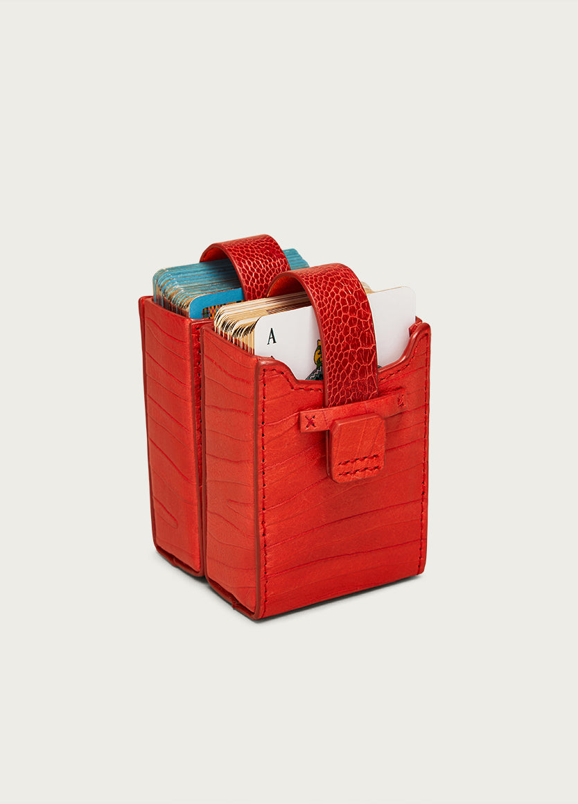 Bridge Card Holder Scarlet Red Zebra