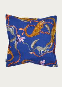 River Chase Royal Linen Cushion Cover