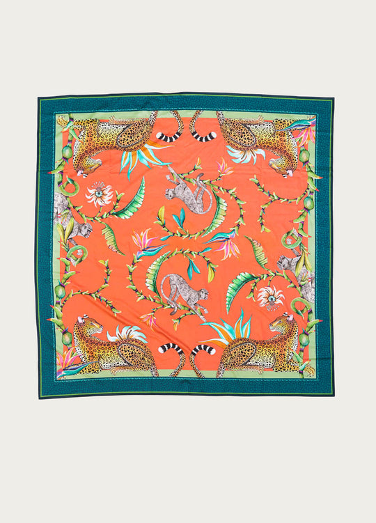 Monkey Paradise Coral Tablecloth Square