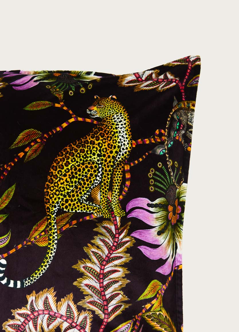 Monkey Bean Night Velvet Cushion Cover