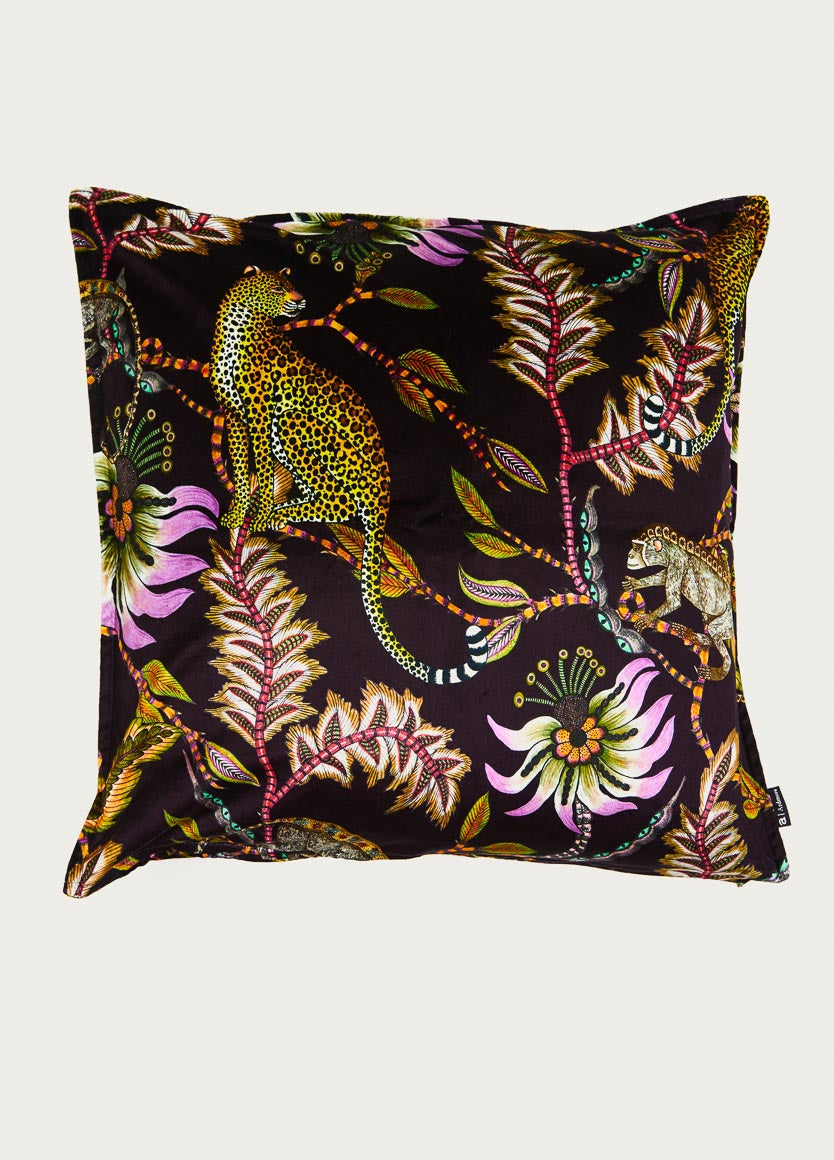 Monkey Bean Night Velvet Cushion Cover