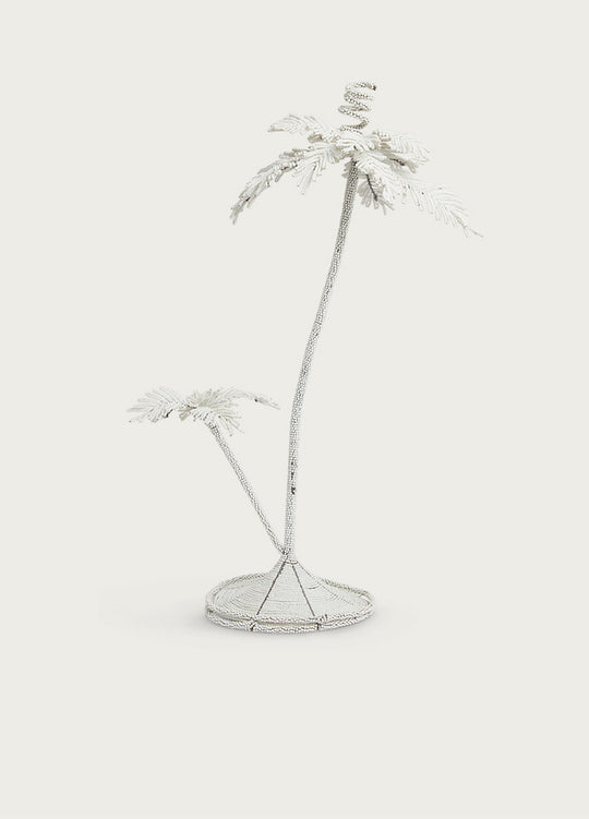 White Palm Tree Candleholder L