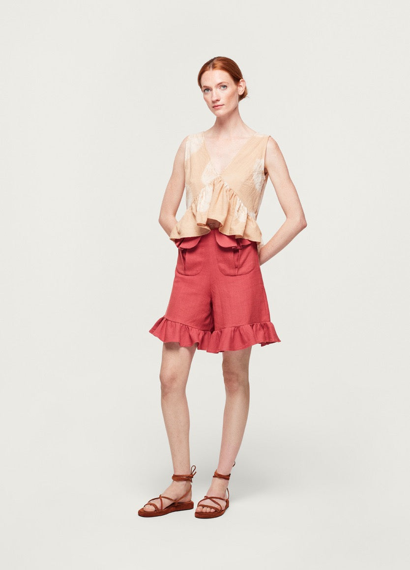 Paperbag Shorts Carmine