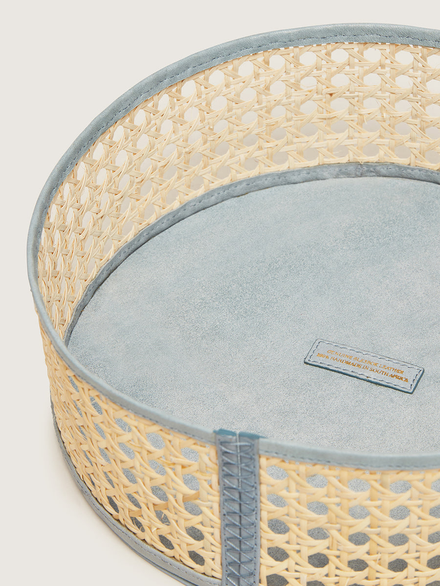 Rattan Bread Basket Blue