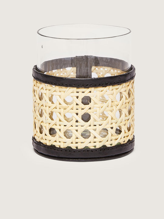 Rattan Glasses Black Set of 2