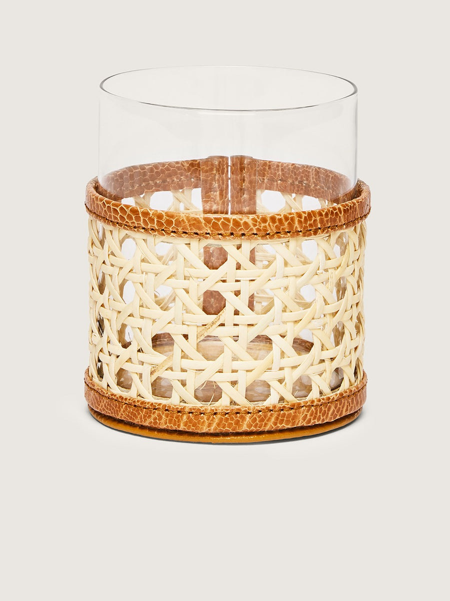 Rattan Glasses Burnt Amber Set of 2